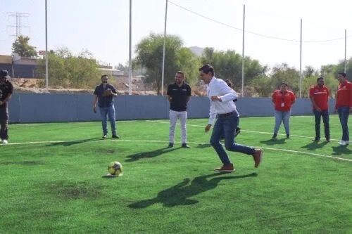 Rehabilitan cancha de fútbol rápido en la Unidad Deportiva Zurdo Meza de Tecate